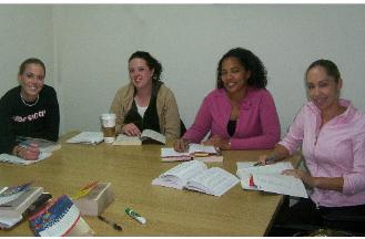 Nina, Kyla, Kim and Amber. Spanish group in Santa Monica